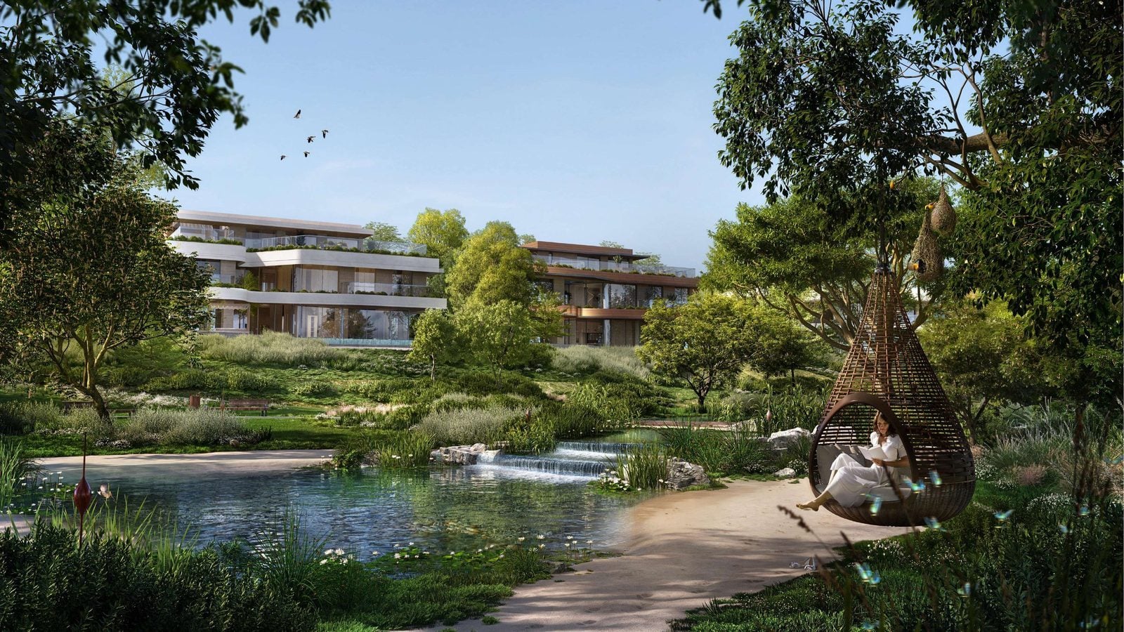 Aldar baut 903 Familien-Villen in Dubai. Mit Wald, Park und Schule im Master-Plan.